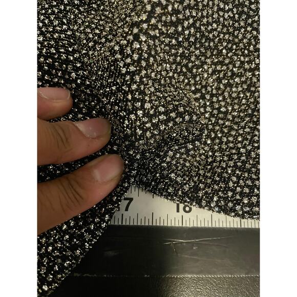 JS Collections Petite Shirt Womens Small Black Wrap 3/4 Sleeve Metallic Shimmer - Picture 5 of 7